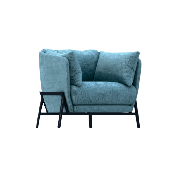 Green chair with hard backrest