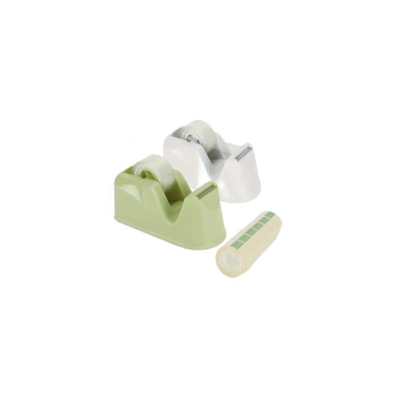 A roll of strong adhesive tape, a tube of clear glue, and metal fasteners laid flat on a clean white surface.