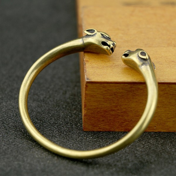 Punk Brass Leopard Bangles