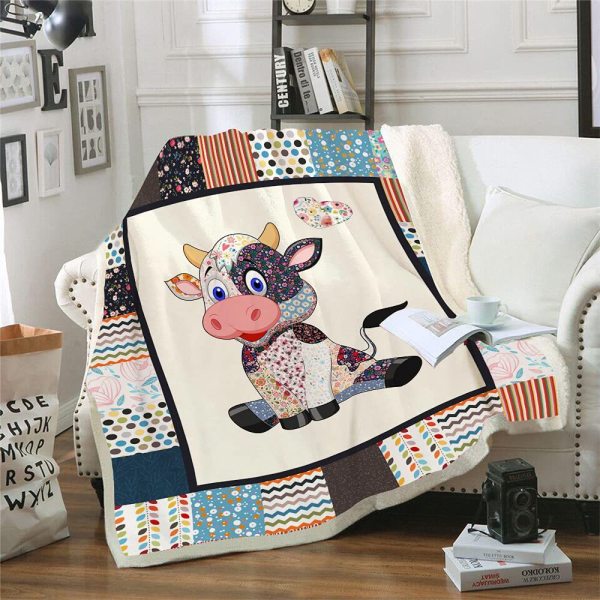 Cows Pattern Cartoon Children's Printed Blanket