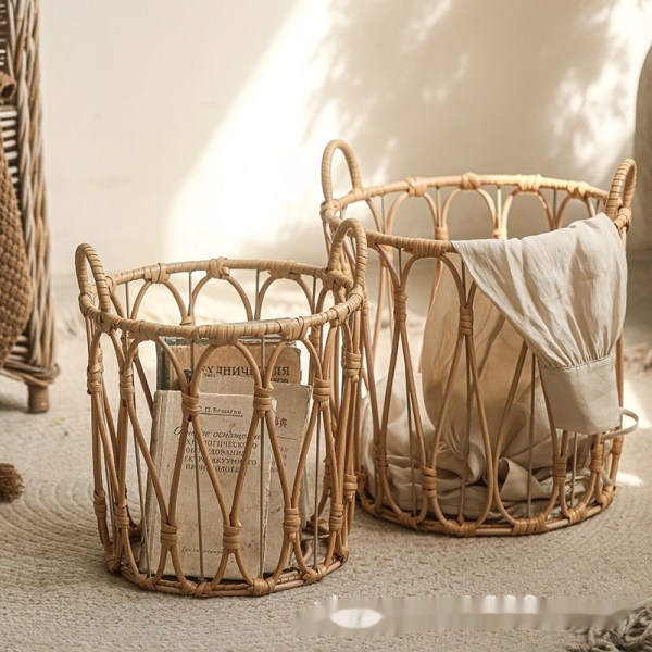Rattan Storage Basket Woven Dirty Clothes Storage