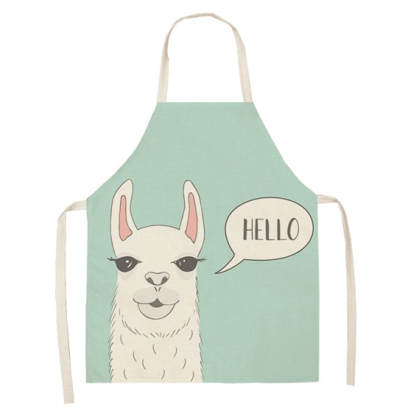 Cartoon Cute Forest Alpaca Series Cotton And Linen Apron Support Customized Pictures