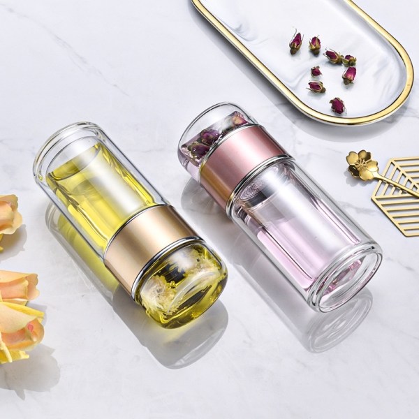 Double-layer Glass Tea Separation Tea Brewing Portable Borosilicate Scented Tea Cup