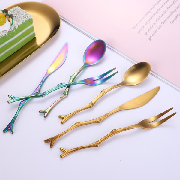 Creative Ins Branch Western Tableware Dessert Stainless Steel