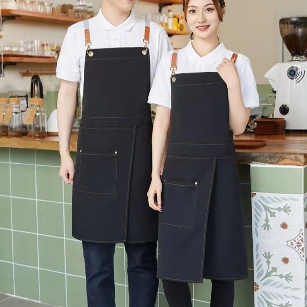 Water- And Oil-Resistant Western-Style Bib Apron